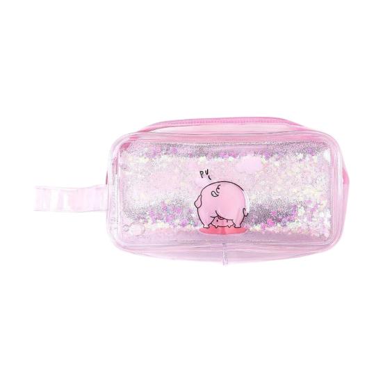 Shiny Pencil Case Transparent PVC Makeup Bag Waterproof Travel Cosmetic Bag Glitter Sequin Pouch for Pens Makeup Brushes