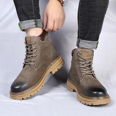 Fashion Autumn/Winter British Style Thick Sole Lace Up High Top Boots Man Classic Retro Leather Tooling Boots Fashion Ankle Short Boots