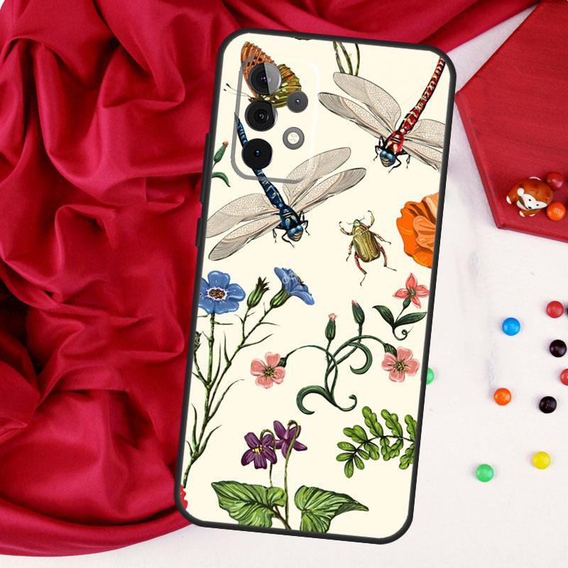 Floral Colorful Dragonfly For Samsung Galaxy A52 A32 A22 A54 A14 A16 A26 A36 A56 A55 A35 A05 A06 A15 A53 A33 A13 Case