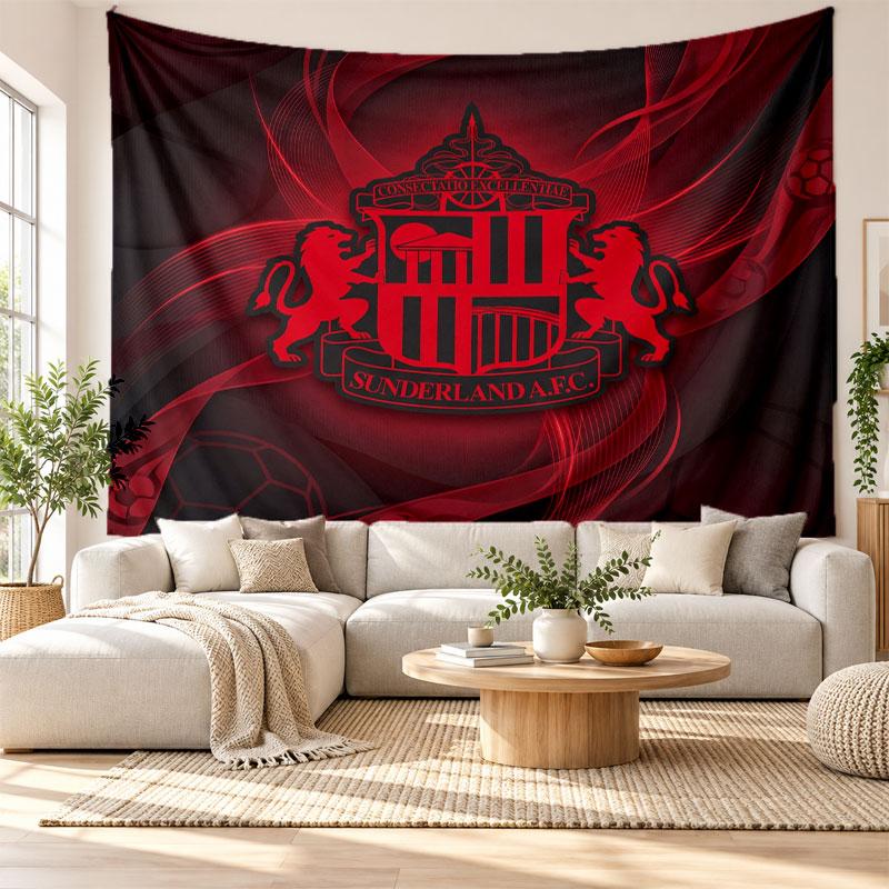 Sunderland Football Wall Tapestry, Soft Fabric Wall Hanging, Decorative Backdrop For Bedroom Home Wall Art