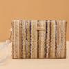 Damen Sommer Retro Stroh Woven Tasche Handtasche Mode Bunte Bohemian Woven Armband Tasche Strand Brieftasche Geld Tasche Clutch Geldbörse