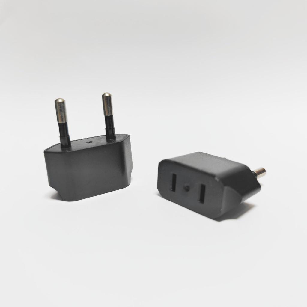 European To US Plug Adapter: 4.0 Pin To 2 Flat Pins Conversion