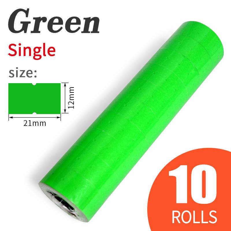 

10 рулонов/лот ценников для MX-5500 ценников для пистолета-наклейки, 4000 шт. белых и цветных ценников для розничного магазина зелёный