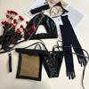Cosplay Sexy Cat Maid Breastless SM PU Leather Restraint Training Temptation Extreme Small Breasts Bold Bodycon Costume Moe Moe Headband Tops Thong
