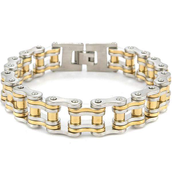 Rock and Roll 16MM Bicycle Chain Man Bracelet Wholesale Men's Bracelets Solid Stainless Steel Motorcycle Jewellery Accessories