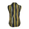 Womens Striped Print Button Down Sleeveless Casual Cardigan Shirt