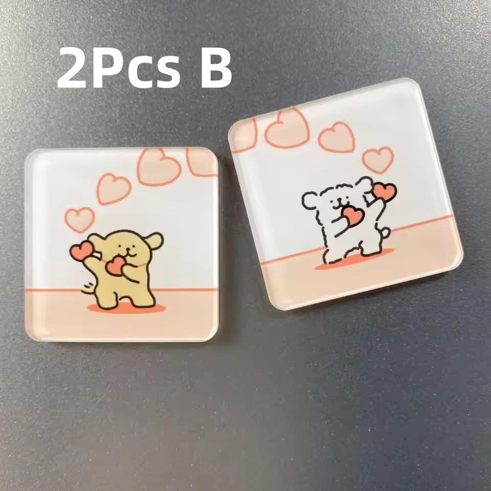 2Pcs Cute Lover Dog Jigsaw Refrigerator Magnets Cartoon Fridge Blackboard Whiteboard Photo Message Magnets Decorative