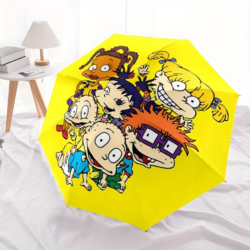 Rugrats Babies Automatic Umbrella - Foldable with 8 Iron Ribs, Portable for Outdoor, Gift, Outdoor Umbrell, Playful Accessory, Durable High