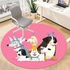 1PC Puppies Pets Office Round Area Rug, Indoor Mat Suitable For Office, Under Office Chairs Bedroom Living Room Home Decor, Room Decos055