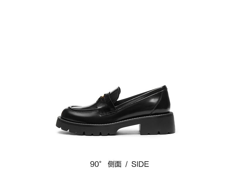 Sijiatu Spring British Style Loafers with Thick Soles and Increased Height, Wearing Small Leather Shoes for Women 9YJ53AA5