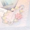 Heart Colorful Phone Lanyard Flower Keychain Crystal Phone Anti-lost Rope Colored Round Bead Cute Glitter Wrist Straps