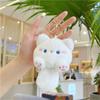 Cute Plush Cats Keychain Creative Animal Pendant Detachable Pendant Car Key Chain Backpack Pendant with Metal Keyring