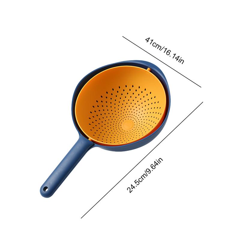 Rice Colander Strainer Large Capacity Strainer Bowl With Double Layer Space-Saving Sink Colander Portable Strainer Basket Food