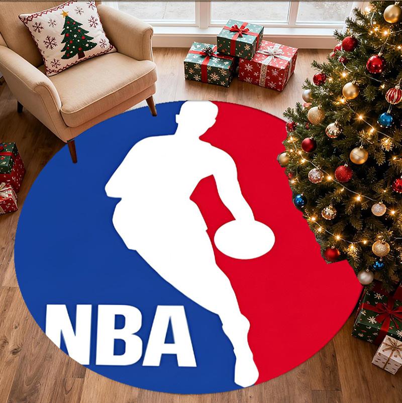 NBA Pattern Round Rug, Indoor/Outdoor Mat, for Picnic, Gameroom, Bedroom, Office, Living Room, Home Decor Carpet, Birthday Gift