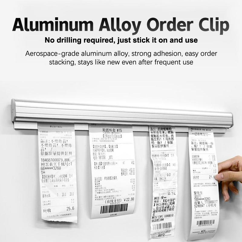 Aluminum Slide Check Rack Receipt Holder Desk Receipt Holder Restaurant Ticket Holder Silver Ticket Rail Bill Orders Display