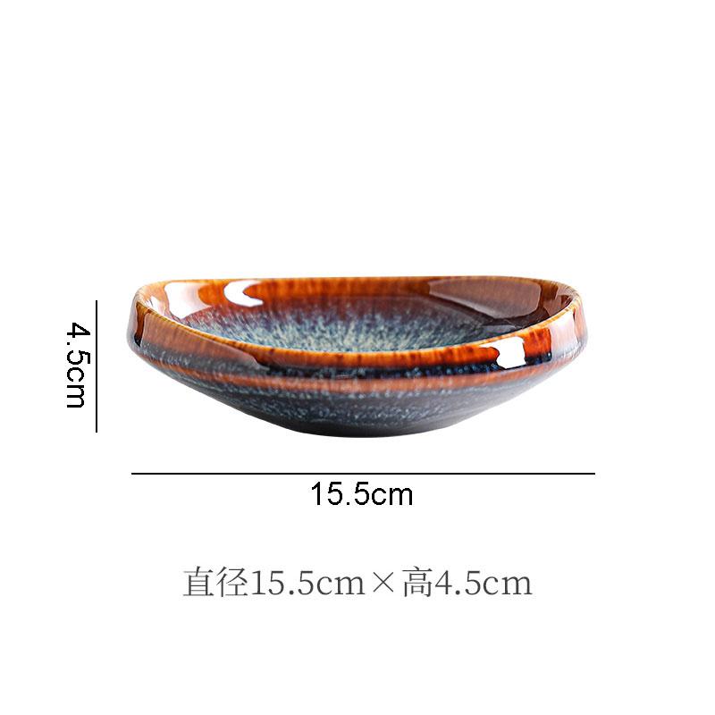 Kiln Changes Vintage Ceramic Deep Plate Restaurant Salad Dish Thick Soup Plate Dessert Dish Molecular Cooking Creative Tableware