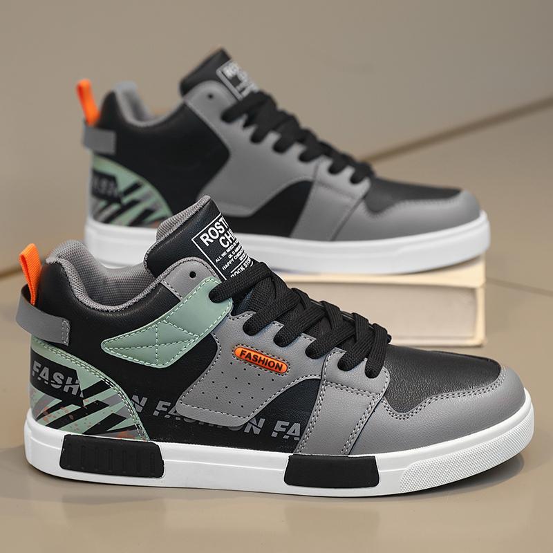 Men Shoes Sneakers High Top Mens Casual Shoes Luxury Breathable Men Walking Shoes Trend Leather Shoes for Men Running Shoes Male Footwear
