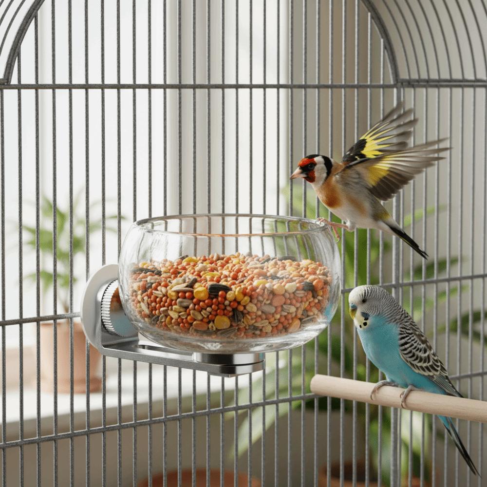 Large Capacity Magnetic Bird Feeding Bowl Bite Resistant Parrot Food Cup for Parrots