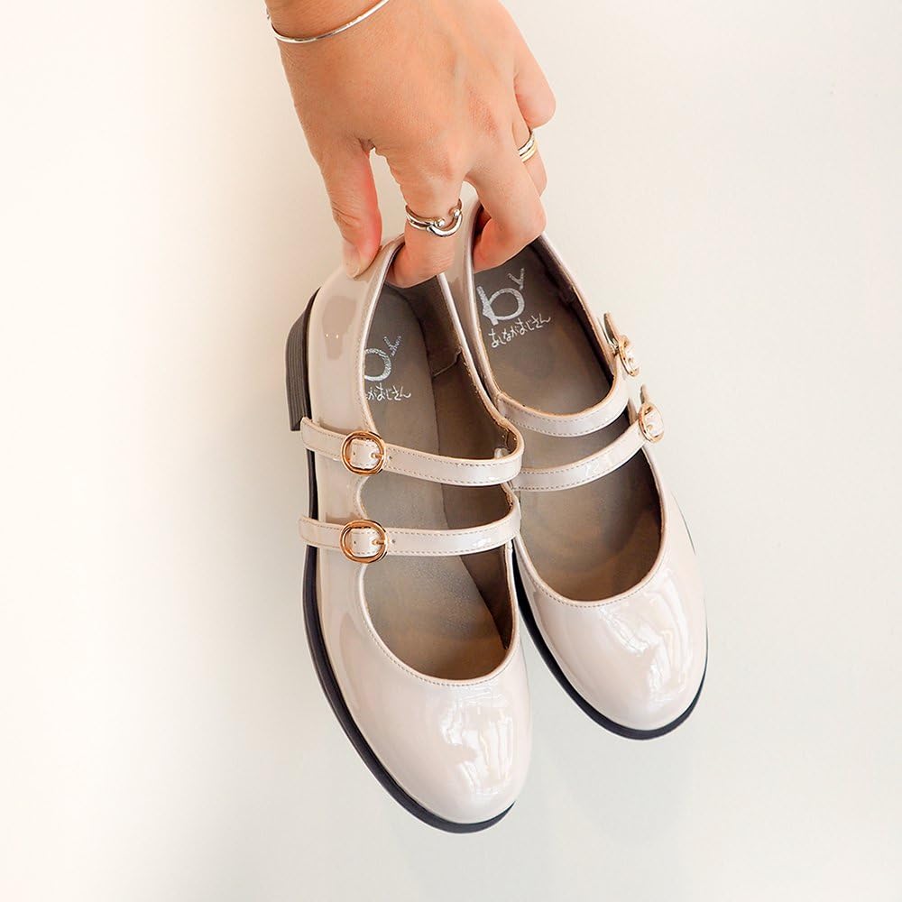 Long Double Strap Pumps for All Weather Conditions Easy To Walk Wide High Perfect for and Rainy Low Classic Style by Daddy Long Legs Japanese Shoe