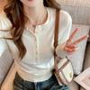 Women's Elegant Slim Fit Long-Sleeve Round Neck Top for Early Autumn