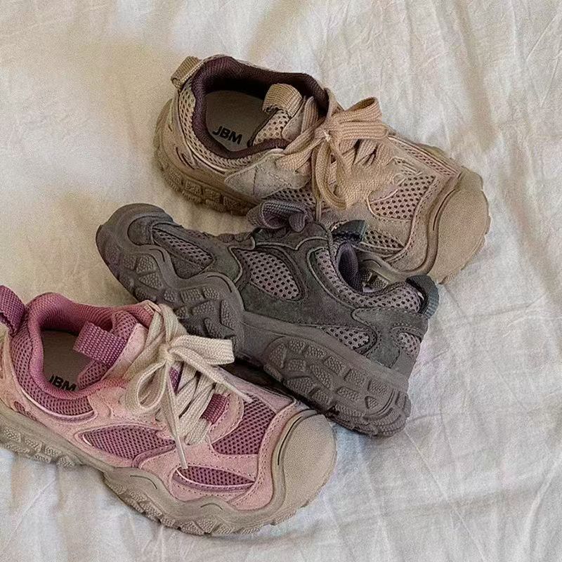 Children's sports shoes 2025 spring and autumn new girls soft-soled casual shoes boys breathable running shoes medium and older children's shoes