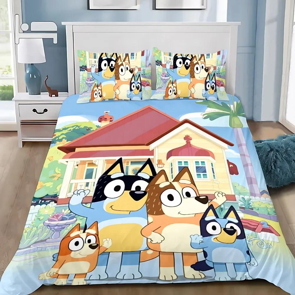 

Пользовательский Мультяшный B-Blueys Bandit Chilli Пододеяльник Наволочка Постельное Белье Взрослый Мальчик Девочка Спальня Детский Односпальный Двуспальный AU Single 140x210cm