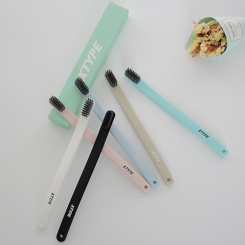 UPURITY Ultra-Fine Bamboo Charcoal Toothbrush Set: Adult Couple Travel Edition, XTYPE Series.