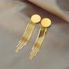 Gold Disc Snake Chain Tassel Drop Earrings for Women