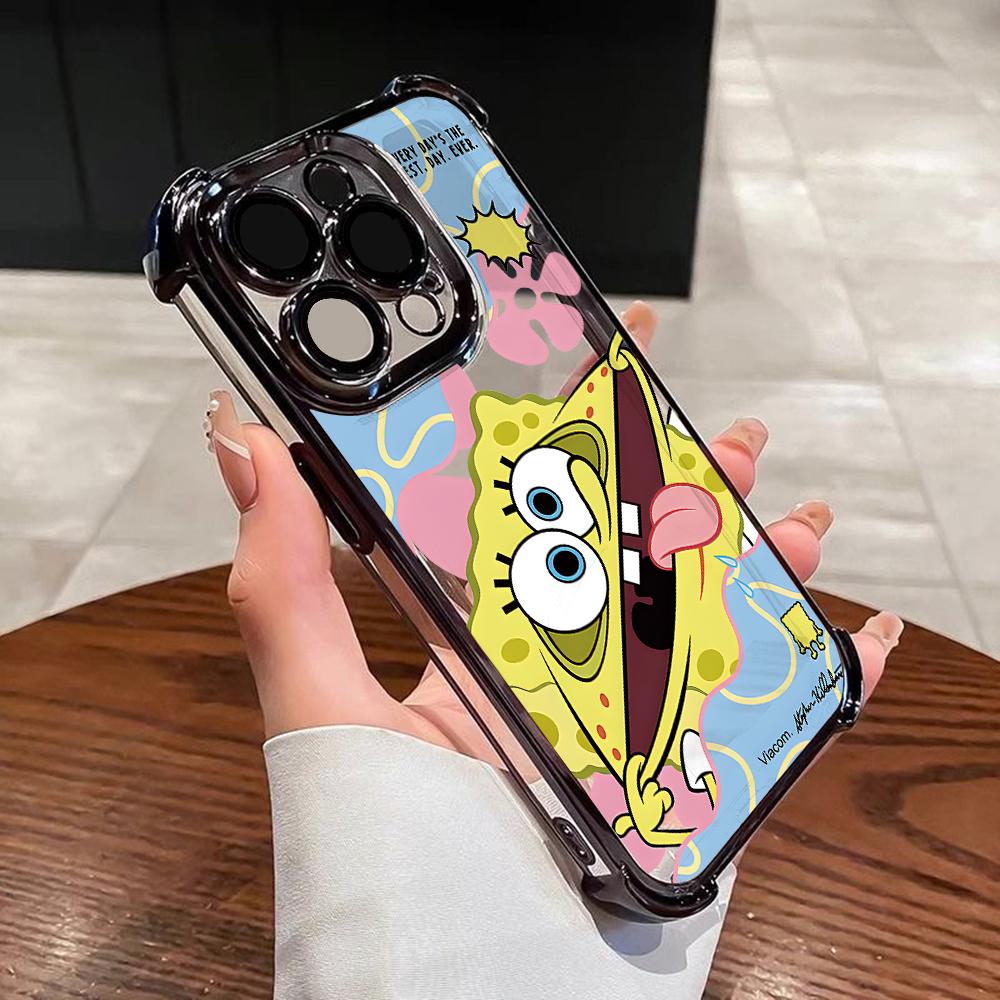 Cute SpongeBobs S-SquarePants Phone Case for Samsung Galaxy S26 S25 S24 S23 S22 S21 S20 FE Ultra Plus 5G Anti-drop Cover