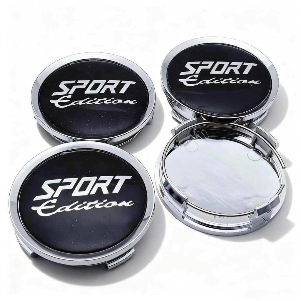 4pcs Sport Edition Logo Badge Emblem Car Wheel Center Caps 74mm Clips 69mm Wheels Hub Cap Rim Hubcaps Dust Cover Car Accessories