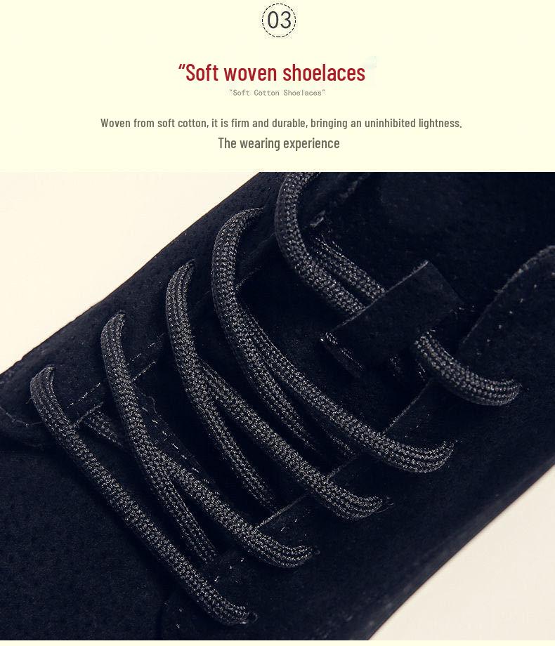 Men's Autumn/Winter Lace-up High-top Velvet Martin Boots - Casual Flat Bottom Trendy Style