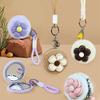 Plush Animal Makeup Mirror Portable Travel Double-sided Vanity Mirror High Clarity Cosmetic Mirror Keychain Hanging Decoration