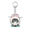 Q Version Anime Acrylic Agatsuma Zenitsu Tsuyuri Kanawo Kochou Tanjiro Nezuko Cartoon Kawaii Keychain Pendant Decor Fans Gifts