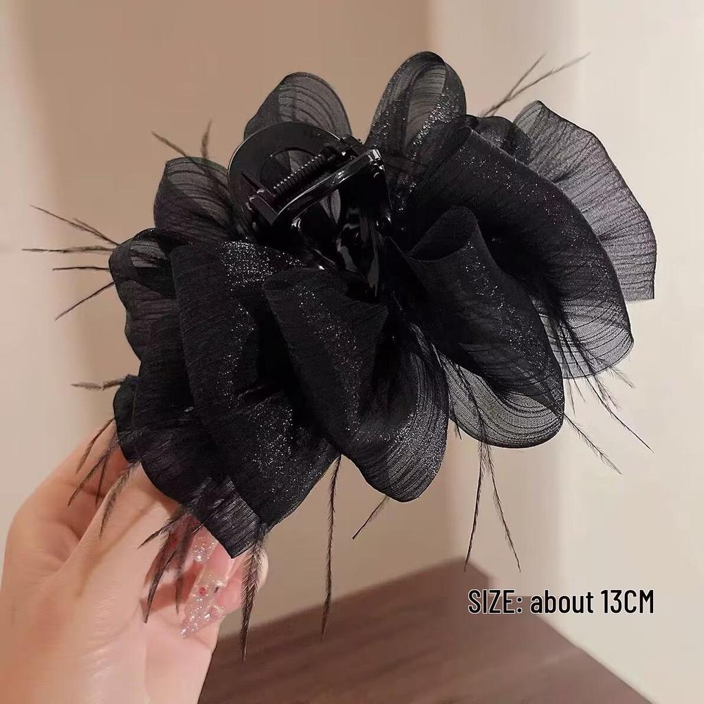 Elegant Retro Satin Bow Hair Clip for Women - Perfect for Low Ponytails and Head Ornaments