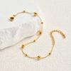 Minimalist Bead Anklet for Women,18K Gold Plated Stainless Steel Flat Rolo Chain Anklets,Fashion Jewelry Gift