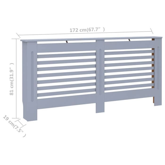 Cache-radiateur Anthracite - VidaXL - 172x19x81 cm - MDF - Espace de rangement pour livres et ornements