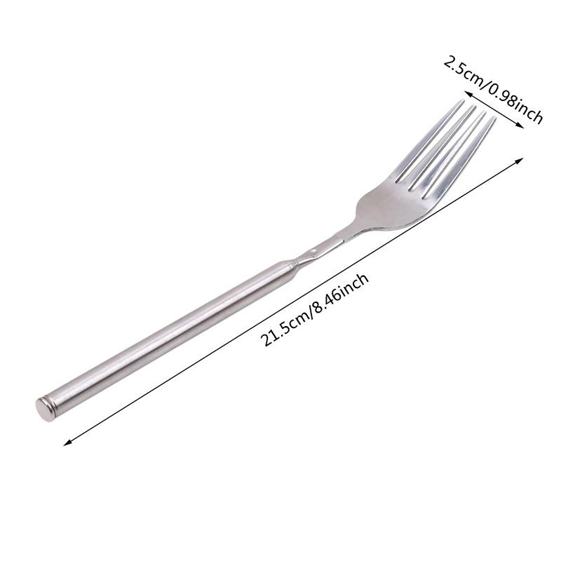 Posate Forchetta Acciaio Inossidabile Stoviglie Bento Box Forchetta Retrò BBQ Telescopica Estensibile Cena Frutta Dessert Forchetta a Manico Lungo