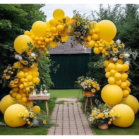 

Двухслойные рубиново-красные шары разных размеров, латексные матовые красные шары, набор для арки-гирлянды для дня рождения, свадьбы, детского праздника, Дня святого Валентина, Дня матери жёлтый