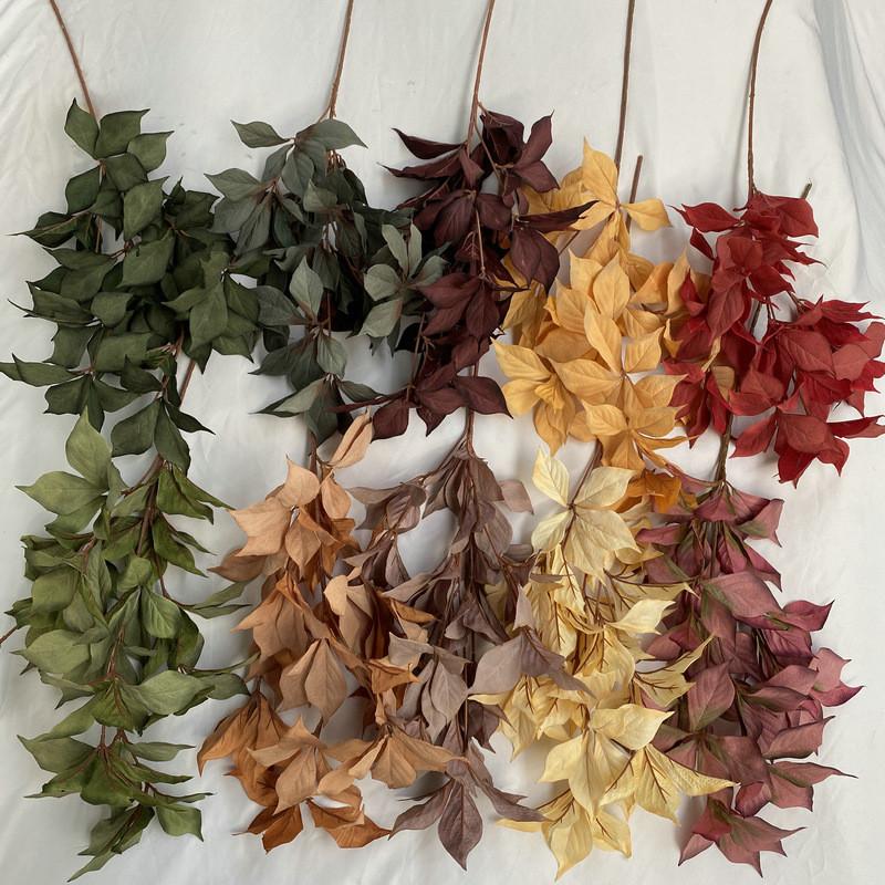 Hazelnut Leaf Simulation Green Plants Artificial Flower Wedding Decorations