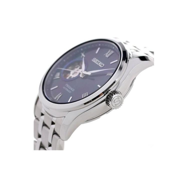 Seiko Presage Automatic Mechanical Movement Stainless Steel Strap Watch Men's Watches Blue Dial SARY173
