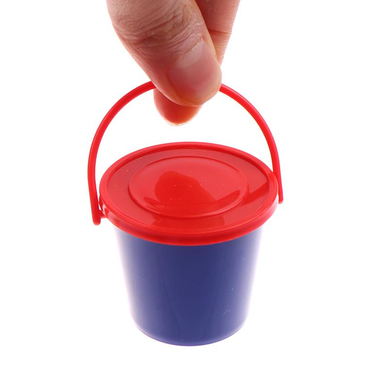 1/12 Dollhouse Mini Buckets With Cover Dollhouse Kitchen Bucket Decoration Dolls House Home Accessories