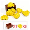 MOC City Food Building Blocks Vegetable Fruit Banana Pizza Chicken Dessert Wine Glass Printed Accessories Bricks Kids Toys N11
