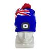Australia Flag LED Light Beanie with Pom Pom Factory Supply Custom Logo Knit Hat for Winter Outdoor OEM ODM LED Beanie Australia