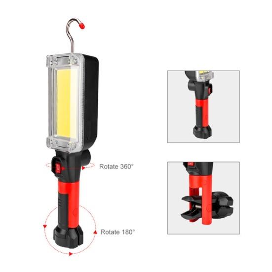 Portable LED Work Hook Camping Lamp Light Magnet Rechargeable Flashlight Torch