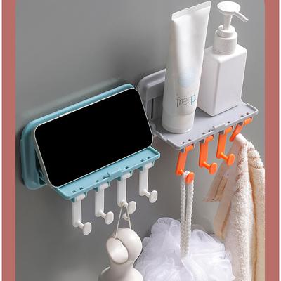 Bathroom Wall Hanging Rack Free Punching Household Multi-Function With Hook Wall Hanging Kitchen Storage Board Storage Rack