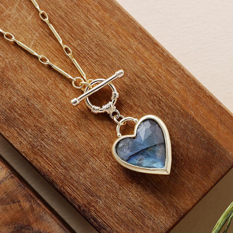 Fashion Light Luxury Simple Natural Stone Love Pendant Short Scarf Necklace Choker Jewelry Gifts