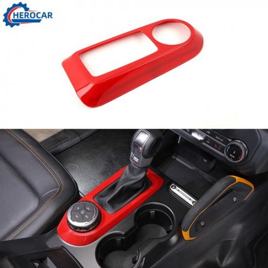 Center Gear Shift Panel Decoration Cover Trim For Ford Bronco 21+Red Accessories