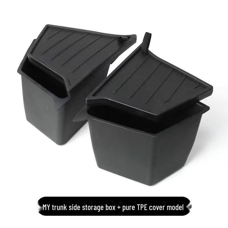 Fits Tesla Model Y/3: TPE Trunk Side Pocket Storage Bin Accessory