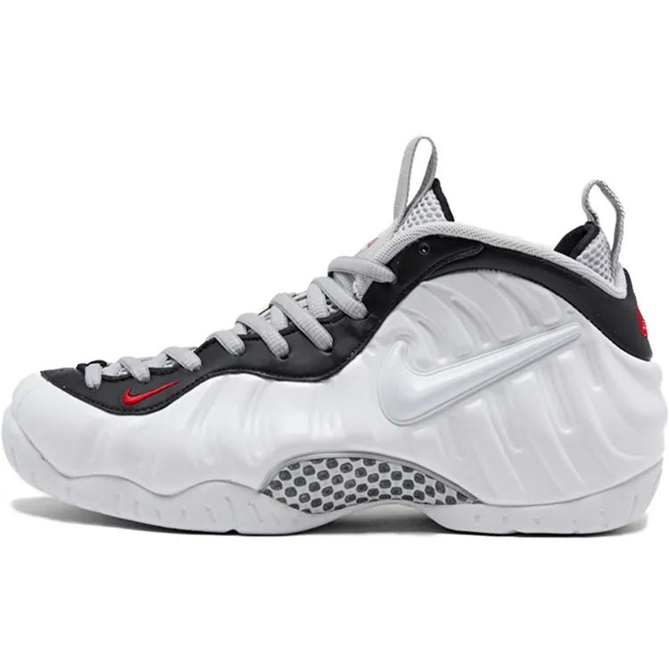 Nike Air Foamposite Pro 'Chrome White' (Unisex) White / Black / University Red Basketball Shoes 624041 103