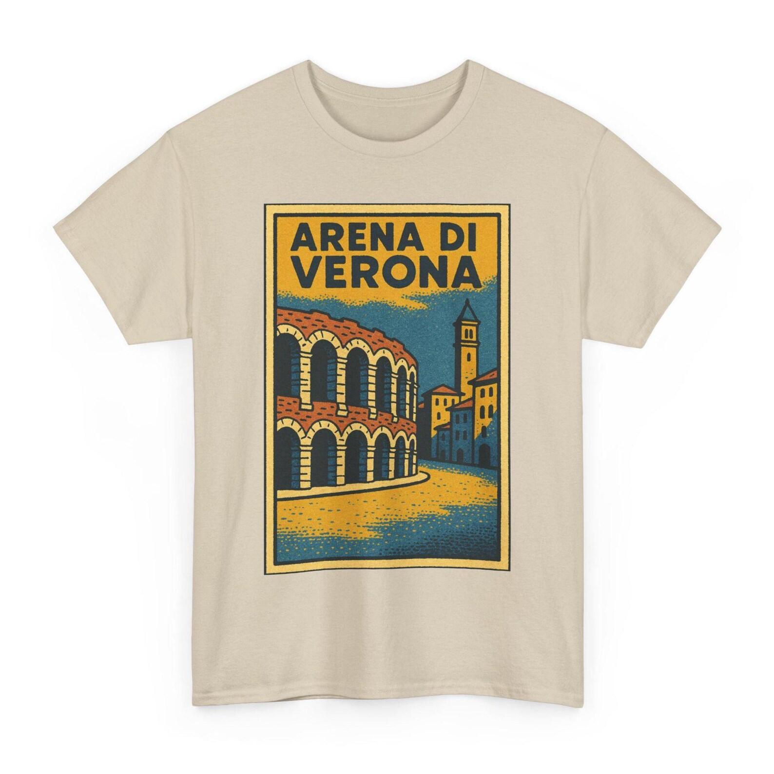 Arena di Verona T-Shirt: Retro Comic Italian Landmark Tee L